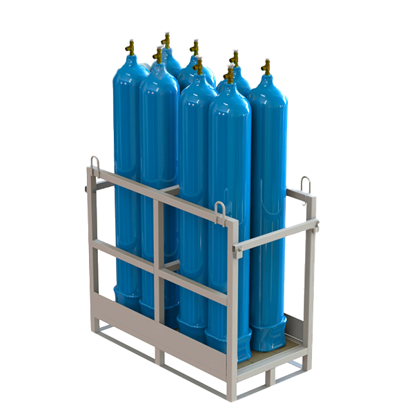контейнер (паллета) для 4 кислородных газовых баллонов кгб-04 увеличенный фото