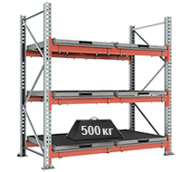 Металлические стеллажи с выкатными платформами