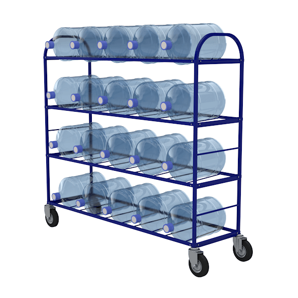 Стеллаж-тележка для хранения питьевой воды ТСВД-20 синий (RAL 5002)