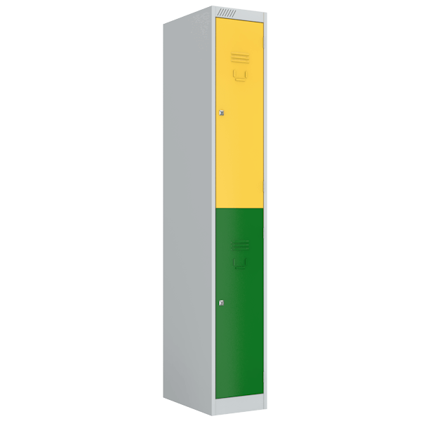 Шкаф для раздевалки двухсекционный цветной светло-серый (RAL 7035)