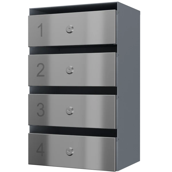 почтовый ящик 4-секционный серия ультра инокс смарт фото