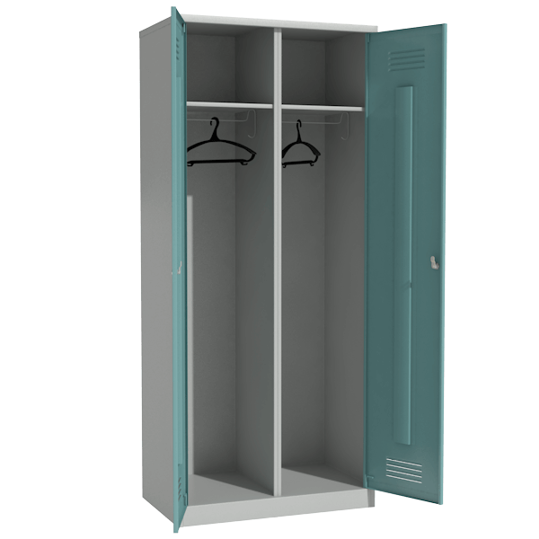цветной шкаф металлический двухсекционный раздевальный фото