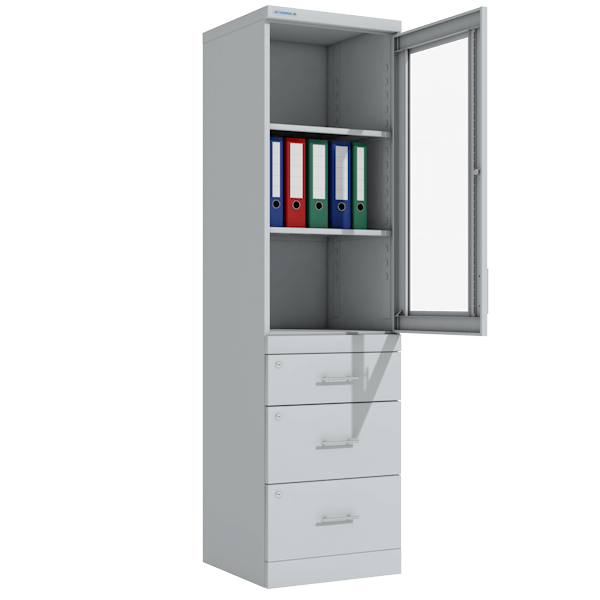 офисный цветной шкаф для документов и канцелярии фото