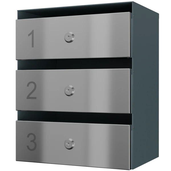 почтовый ящик 3-секционный серии ультра инокс смарт фото