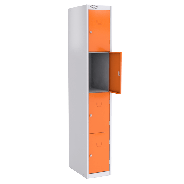 Цветной шкаф для сумок на 4 ячейки