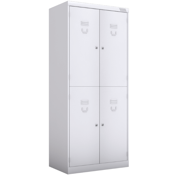 Шкаф четырехсекционный для одежды светло-серый (RAL 7035)
