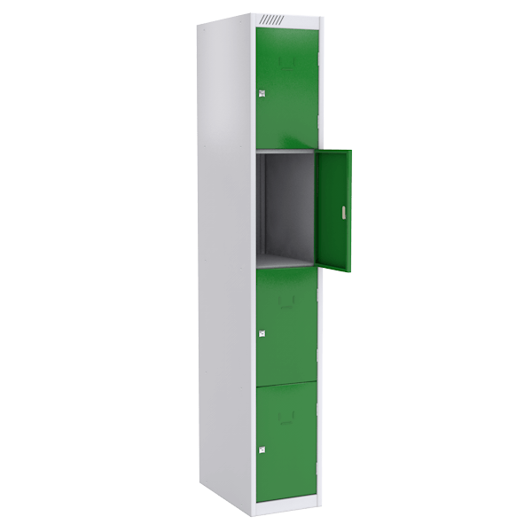 Цветной шкаф для сумок на 4 ячейки