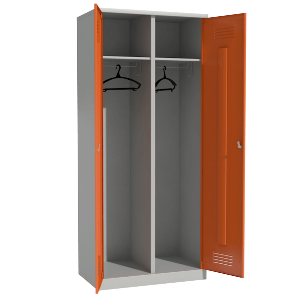 цветной шкаф металлический двухсекционный раздевальный фото