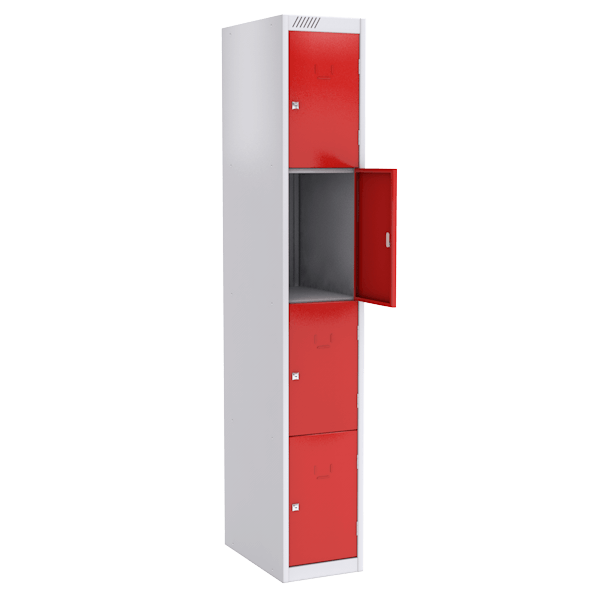 Цветной шкаф для сумок на 4 ячейки