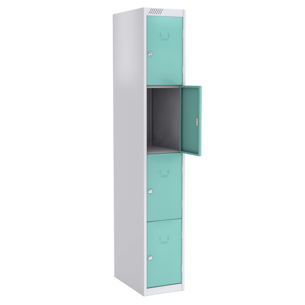 Цветной шкаф для сумок на 4 ячейки