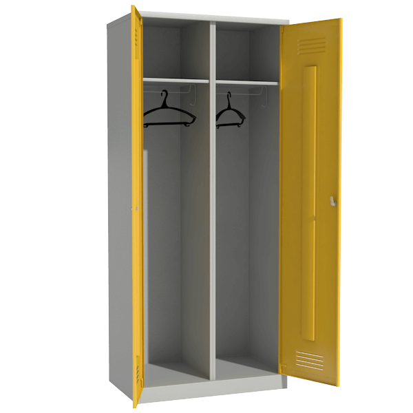 цветной шкаф металлический двухсекционный раздевальный фото