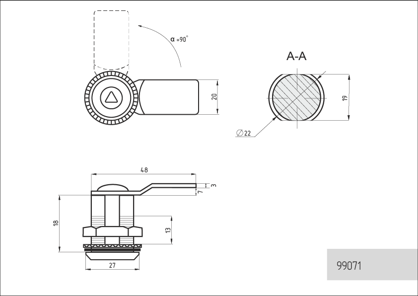 щитовой замок с изогнутым ригелем фото
