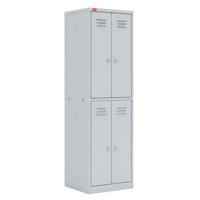 двухсекционный металлический шкаф для одежды шрм-24 фото