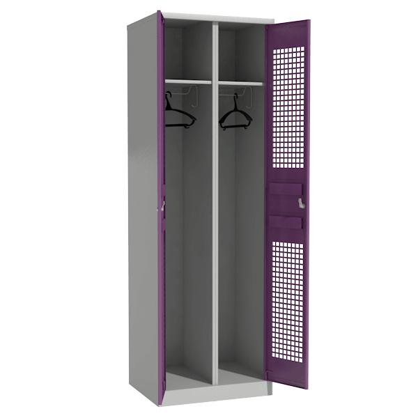 секционный шкаф для раздевалок с цветными перфорированными дверцами фото