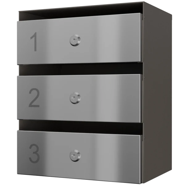 почтовый ящик 3-секционный серии ультра инокс смарт фото