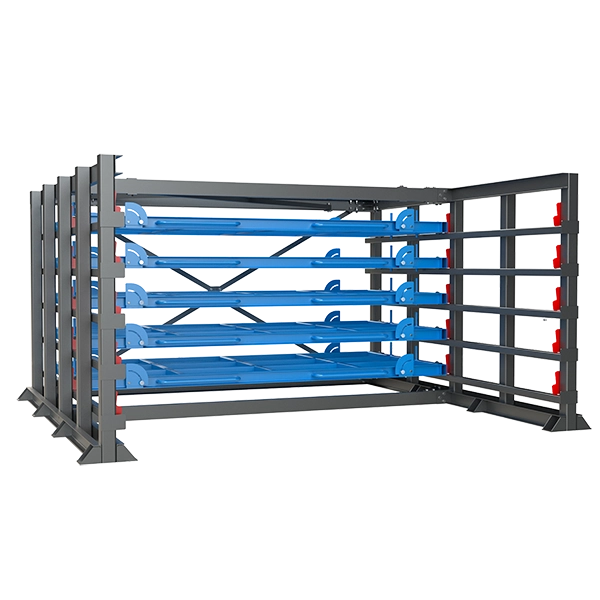стеллаж без ворот h-2000 для хранения листового металла с выкатными полками 1500х3000 фото