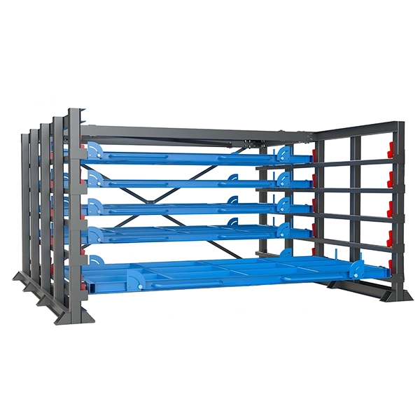 стеллаж без ворот h-2000 для хранения листового металла с выкатными полками 1500х3000 фото