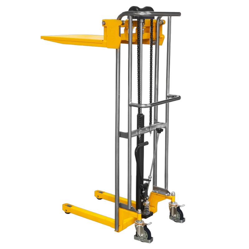 штабелер гидравлический pj4150 (400 кг; 1,5 м; с вилами и площадкой) smartlift