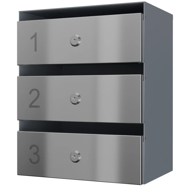 почтовый ящик 3-секционный серии ультра инокс смарт фото