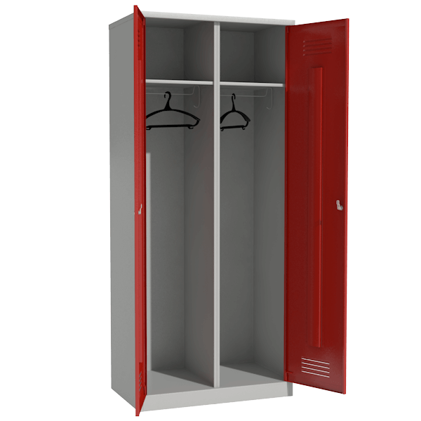 цветной шкаф металлический двухсекционный раздевальный фото