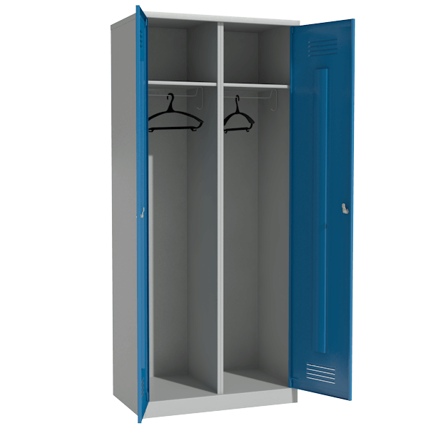 цветной шкаф металлический двухсекционный раздевальный фото