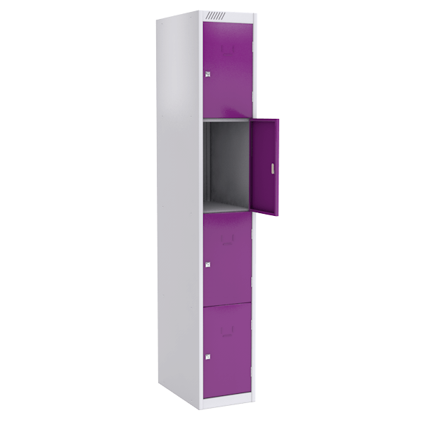 Цветной шкаф для сумок на 4 ячейки