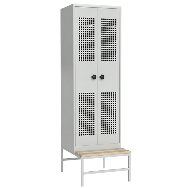 шкаф 2030x600x770 перфорированный со скамьей с электронным замком