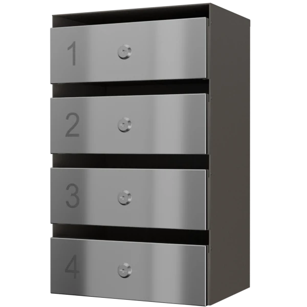 почтовый ящик 4-секционный серия ультра инокс смарт фото