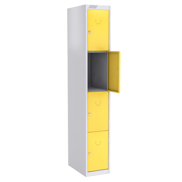 Цветной шкаф для сумок на 4 ячейки