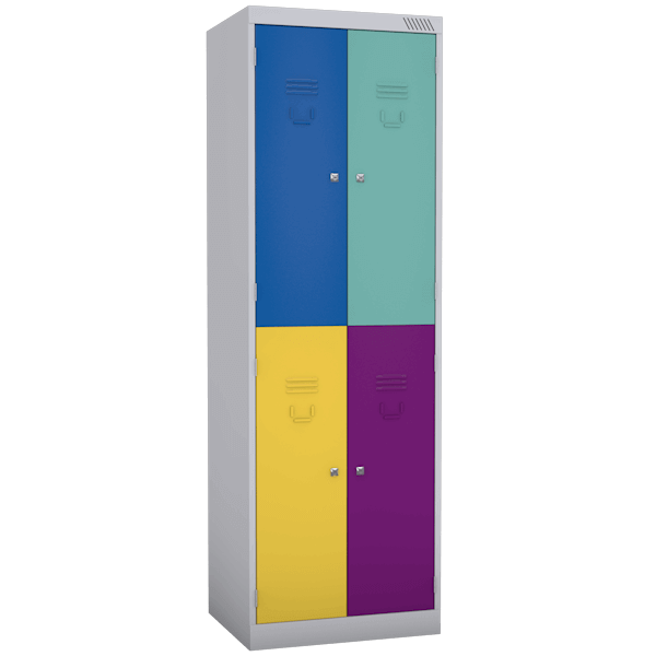 шкаф для раздевалки двухсекционный цветной фото