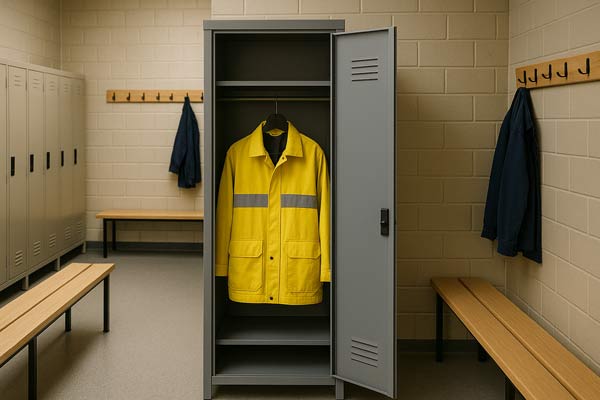 Металлический шкаф для спецодежды Метпроммебель