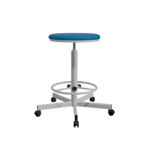 табурет на винтовой опоре синий т02/к каркас белый фото