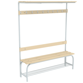 скамья с полкой под обувь и полкой для головных уборов фото