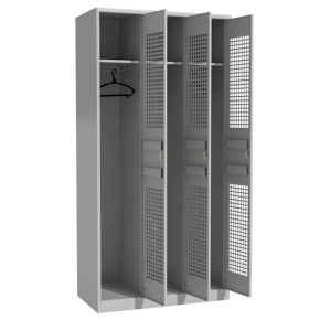 шкаф железный для раздевалок с перфорированными дверьми фото