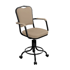 кресло лабораторное на винтовой опоре кремовое кр02-1 каркас черный фото