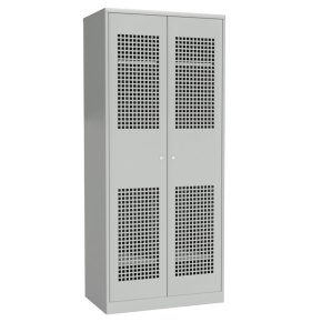 шкаф для раздевалки с перфорированными дверьми и полкой под обувь фото