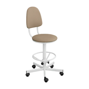 промышленный стул кремовый кр03/к каркас белый фото