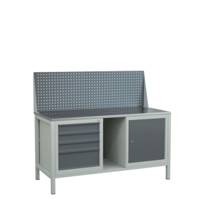 верстак 1500 с экраном, 2 инструментальными тумбами и полкой фото