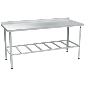 стол из нержавейки с бортом для кафе 870x1800x700 фото