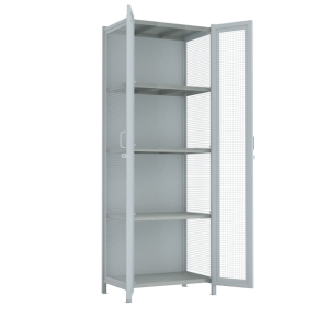 стеллаж 2500x900x600 стенки сетчатые, двери сетчатые, 5 ярусов фото