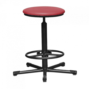 табурет на винтовой опоре красный т02 каркас черный фото