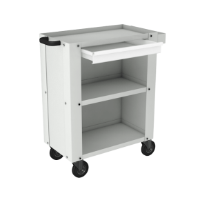 тележка инструментальная с задней и боковыми стенками с тремя полками, ящиком фото