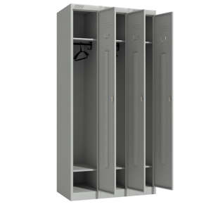 шкаф для раздевалок трёхстворчатый с полкой под обувь фото