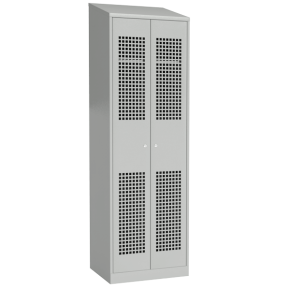 шкаф для раздевалки перфорированный с наклонной крышей фото