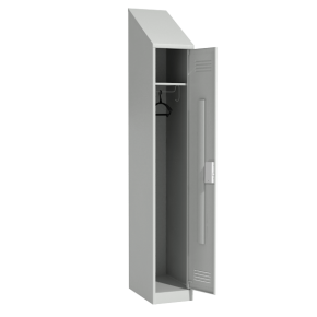 шкаф для раздевалок одностворчатый с наклонной крышей с электронным замком фото