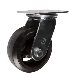 опора большегрузная поворотная (черная резина) 250 мм фото