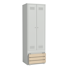 шкаф для одежды 2-х створчатый со складной скамьей (верх липа) фото