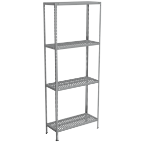 стеллаж из нержавеющей стали с перфорированными полками 2500x1000x400 фото