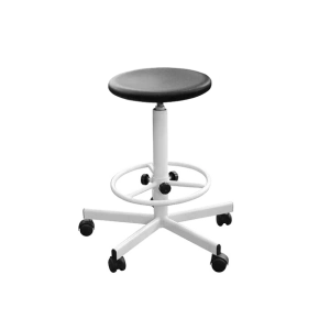 табурет промышленный полиуретан т09/к круглое сиденье каркас белый фото