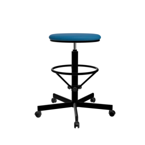 табурет с усиленной опорой для ног синий т03/к каркас черный фото